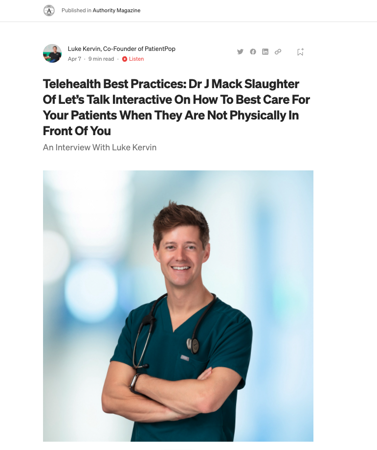 Medium Interview Dr. J Mack